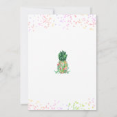 Invitation Anniversaire tropical Floral Pineapple Luau (Dos)