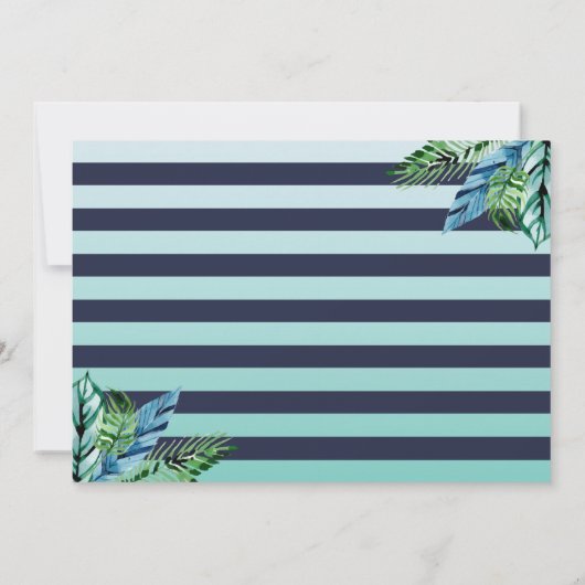 Invitation Anniversaire Tropical Pineappal Navy Blue Luau Pho (Dos)