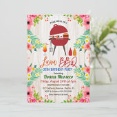 Invitation anniversaire tropicale BBQ Luau Aloha (Debout devant)