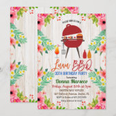 Invitation anniversaire tropicale BBQ Luau Aloha (Devant / Derrière)