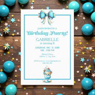 Invitation Anniversaire Turquoise Amusant Fantaisiste