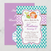 Invitation Anniversaire Turquoise de Chevron et de Polka Pot (Devant / Derrière)