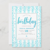 Invitation Anniversaire turquoise parties scintillant moderne (Devant)