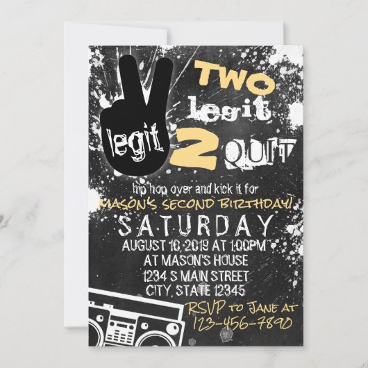 Invitation Anniversaire TWO Legit (Devant)