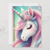 Invitation Anniversaire Unicorne Pastel Rainbow Pa (Dos)