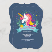 Invitation Anniversaire unique de l'Unicorne (Devant / Derrière)