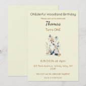 Invitation Anniversaire UNIQUE éditable dans une forêt enchan (Devant / Derrière)