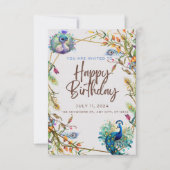 Invitation Anniversaire unique Peacock Patina (Devant)