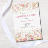 Invitation Anniversaire végétal rose