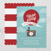 Invitation Anniversaire vers le haut et hors (Devant / Derrière)