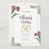 Invitation Anniversaire vert (Devant / Derrière)