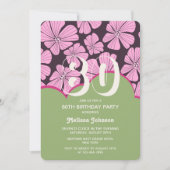 Invitation Anniversaire vert Abstrait de Chamomille Rétro (Devant)