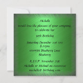 Invitation Anniversaire Vert Floral Argent (Dos)