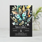 Invitation Anniversaire vert Sage enchanté (Debout devant)