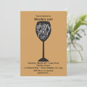 Invitation ANNIVERSAIRE VIN Verre N'IMPORTE QUELLE COULEUR In (Debout devant)