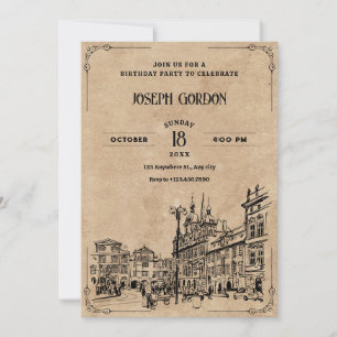Invitation anniversaire vintage