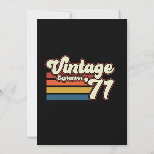 Invitation Anniversaire vintage 1971 50 ans (Devant)