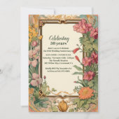 Invitation Anniversaire vintage Art Nouveau Mariage (Devant)