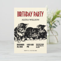 anniversaire vintage aux chats