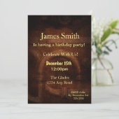 Invitation Anniversaire Vintage de Steampunk (Debout devant)