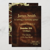 Invitation Anniversaire Vintage de Steampunk (Devant / Derrière)