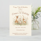 Invitation Anniversaire vintage forestier (Debout devant)