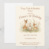 Invitation Anniversaire vintage forestier (Devant / Derrière)