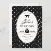 Invitation Anniversaire vintage noir (Devant)