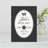 Invitation Anniversaire vintage noir (Debout devant)