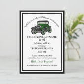 Invitation Anniversaire vintage Old Car Surprise (Debout devant)
