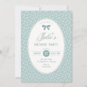 Invitation Anniversaire vintage pastel bleu (Devant)