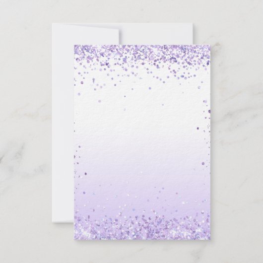 Invitation Anniversaire violet lavande scintille luxe script (Dos)