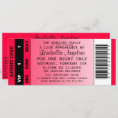 Invitation Anniversaire VIP (Rose Chaud) (Devant / Derrière)