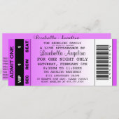 Invitation Anniversaire VIP (violet) (Devant / Derrière)