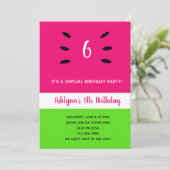 Invitation Anniversaire virtuel d'été de la pastèque (Debout devant)