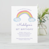 Invitation Anniversaire Virtuel En Ligne Enfant Arc-en-Ciel A (Debout devant)