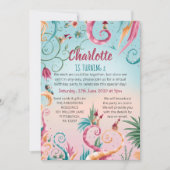 Invitation Anniversaire virtuel, maisons blanches fleuries et (Devant)