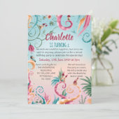 Invitation Anniversaire virtuel, maisons blanches fleuries et (Debout devant)