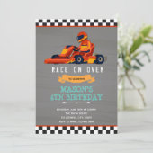 Invitation anniversaire voiture de course kart (Debout devant)
