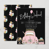 Invitation Anniversaire Week-end Voyage Anniversaire Parties  (Devant / Derrière)