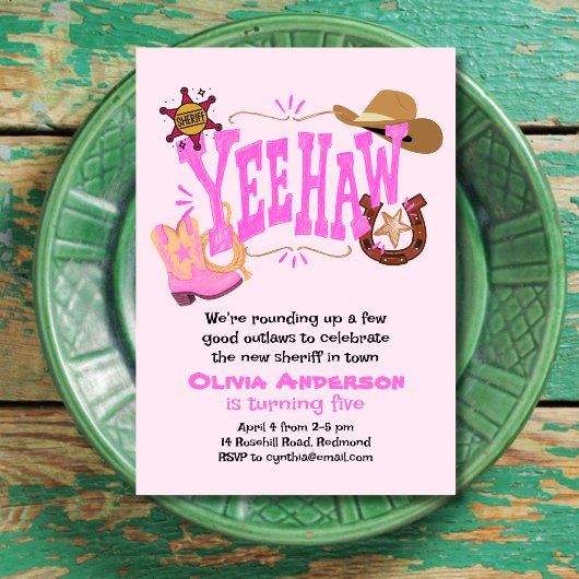 Invitation Anniversaire Western Outlaws