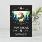 Invitation Anniversaire Whimsical Boho Lion (Debout devant)