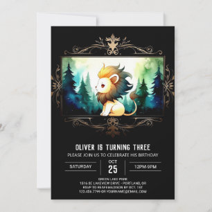 Invitation Anniversaire Whimsical Boho Lion