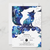 Invitation Anniversaire Whimsical Boho Wolf (Devant)