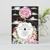 Invitation Anniversaire Whimsical Candyland (Debout devant)