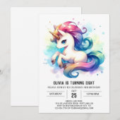 Invitation Anniversaire Whimsical Editable Horse (Devant / Derrière)