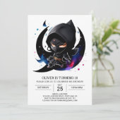 Invitation Anniversaire Whimsical Ninja Sword pour enfants (Debout devant)