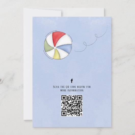 Invitation Anniversaire Whimsical Pool Party QR Code Social M (Dos)