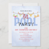 Invitation Anniversaire Whimsical Summer Pool Party Amusants  (Devant)