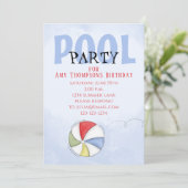 Invitation Anniversaire Whimsical Summer Pool Party Amusants (Debout devant)